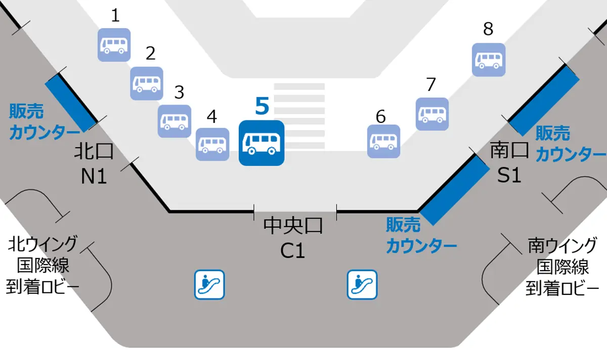 リムジンバス乗車場所(成田空港第1ターミナル国内線)