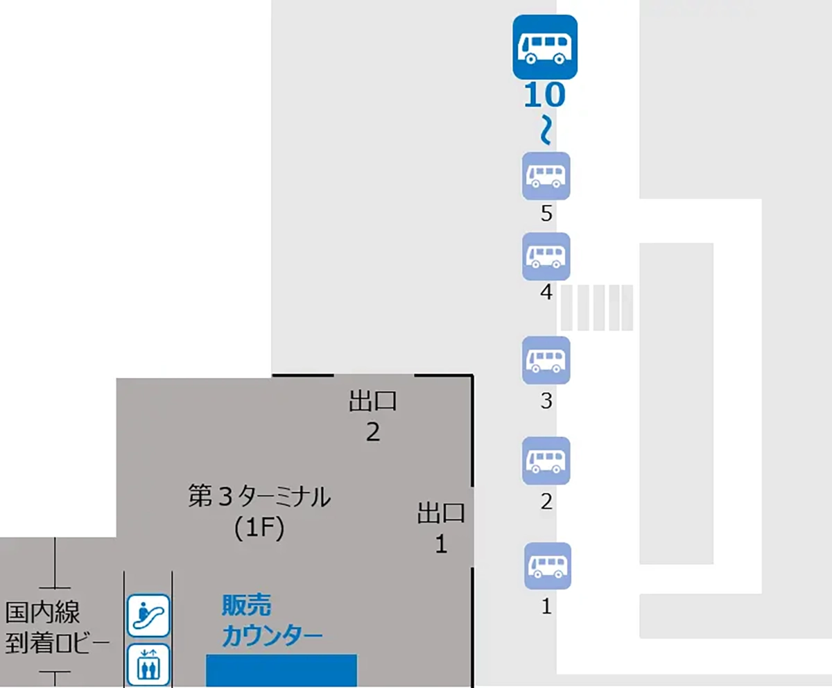 リムジンバス乗車場所(成田空港第3ターミナル国内線)